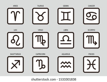 horoscope zodiac sign icon set