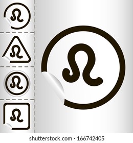 horoscope zodiac sign of the Leo on the sticker label sign