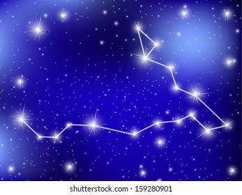 horoscope zodiac sign of the pisces on the astrological space background. eps10 vector illustration 