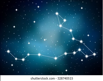 Horoscope zodiac sign of the pisces on the astrological space background