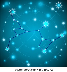 horoscope zodiac sign of the sagittarius on the astrological space background. eps10 vector illustration 