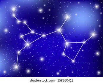 horoscope zodiac sign of the sagittarius on the astrological space background. eps10 vector illustration 