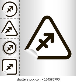 horoscope zodiac sign of the Sagittarius on the sticker label sign 