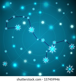 horoscope zodiac sign of the scorpio on the astrological space background. eps10 vector illustration 