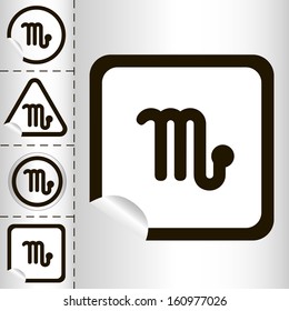 horoscope zodiac sign of the Scorpio on the sticker label sign