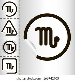 horoscope zodiac sign of the Scorpio on the sticker label sign