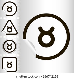 horoscope zodiac sign of the taurus on the sticker label sign