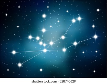 Horoscope zodiac sign of the taurus on the astrological space background