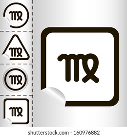 horoscope zodiac sign of the Virgo on the sticker label sign