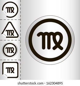 horoscope zodiac sign of the Virgo on the sticker label sign