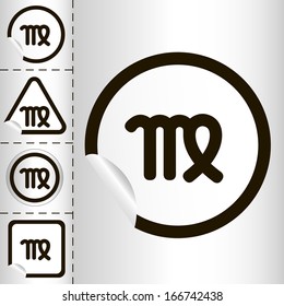 horoscope zodiac sign of the Virgo on the sticker label sign