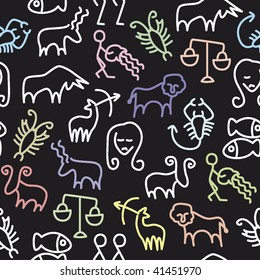 Horoscope zodiac signs pattern in vector