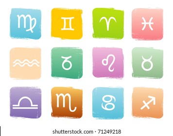 Horoscope zodiac signs, vector set