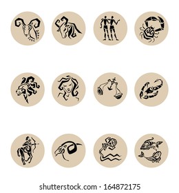 Horoscope Zodiac  Star signs, vector set.