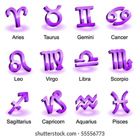 Horoscope zodiac star signs. Vector