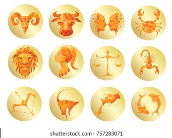 horoscope,horoscope in golden badge,zodiac in golden badge,calendar
