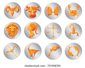 horoscope,horoscope in silver badge,zodiac in silver badge
