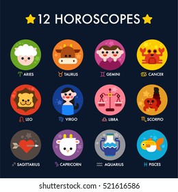 horoscopes vector illustration flat design