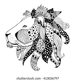 Horoscope/Zodiac sign - Leo sign vectorized hand draw