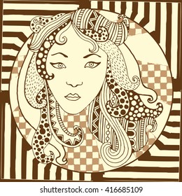 Horoscope/Zodiac sign - Virgo sign vectorized hand draw