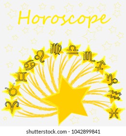 Horoscope.Zodiac.Stars with horoscope sings.