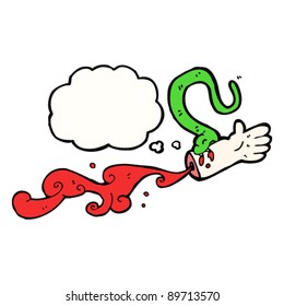 horrenda caricatura de mordedura de serpiente