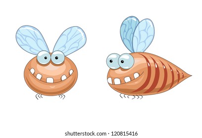 horrible brown fly with big teeth smiling