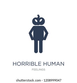 horrible human icon. Trendy flat vector horrible human icon on white background from Feelings collection, vector illustration can be use for web and mobile, eps10