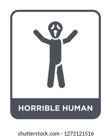 horrible human icon vector on white background, horrible human trendy filled icons from Feelings collection, horrible human simple element illustration