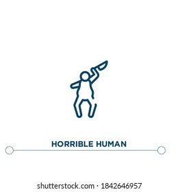 horrible human outline vector icon. simple element illustration. horrible human outline icon from editable feelings concept. can be used for web and mobile
