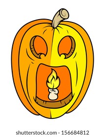 horrible jack o' lantern - Halloween vector illustration