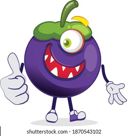 
Caracter de Steen con aspecto horrible de un mango de ojos dando pulgares hacia arriba