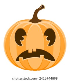 horrible pumpkin halloween stock vector illustration isolated on white background