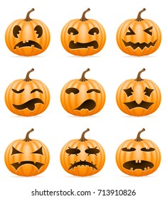 horrible pumpkin halloween stock vector illustration isolated on white background