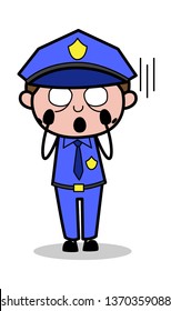 Horrible - Retro Cop Policeman Vector Illustration