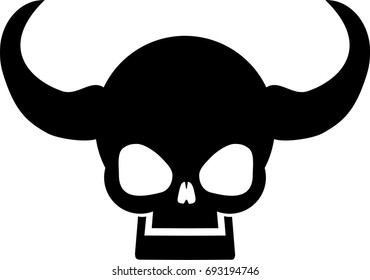 Horrible skull with horns.