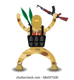 Horrible terrorist with ak47 eps10