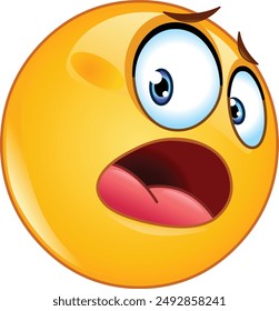 Horrified emoji emoticon looking back