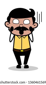 Horrified - Indian Cartoon Man Father Vector Illustration