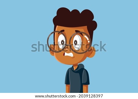 
Horrified Little Boy Vector Cartoon Illustration
Young kid feeling frightened having an emotional response to stress being nervous
