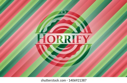 Horrify christmas badge background. Vector Illustration. Detailed.