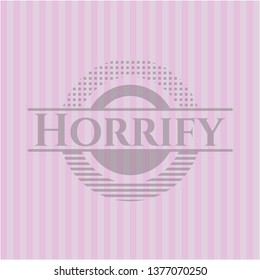 Horrify pink emblem. Vintage.