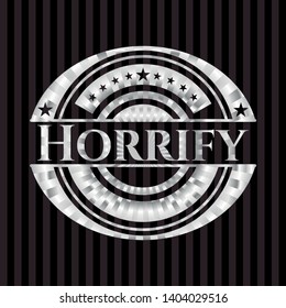 Horrify silver badge or emblem. Vector Illustration. Mosaic.