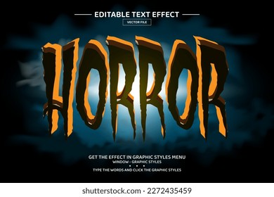 Vorlage für bearbeiteten Text-Effekt von Horror 3D