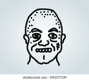 horror abstract face and character for illustrations on halloween