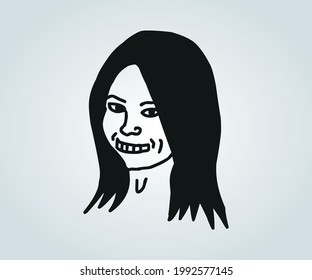 rostro y personaje abstracto de horror para ilustraciones de halloween