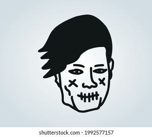 horror abstract face and character for illustrations on halloween