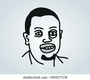 horror abstract face and character for illustrations on halloween