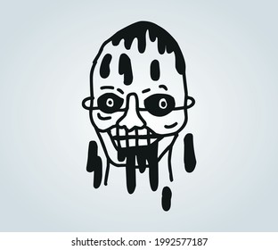 horror abstract face and character for illustrations on halloween