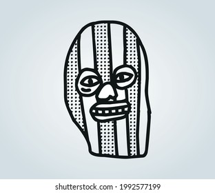 rostro y personaje abstracto de horror para ilustraciones de halloween